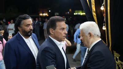 حسام البدري وربيع ياسين في عزاء شقيقة مرتضى منصور(صور)