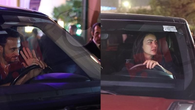 دينا فؤاد ويوسف الشريف من عزاء المنتجين الاربعة