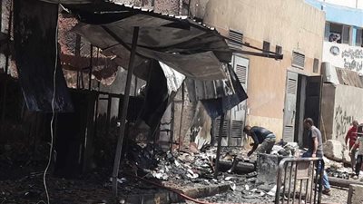 انتداب المعمل الجنائي لمعاينة حريق مخزن كرتون بالصف