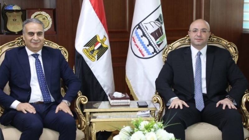 الدكتور محمد هاني غنيم محافظ بني سويف، إبراهيم السجيني رئيس