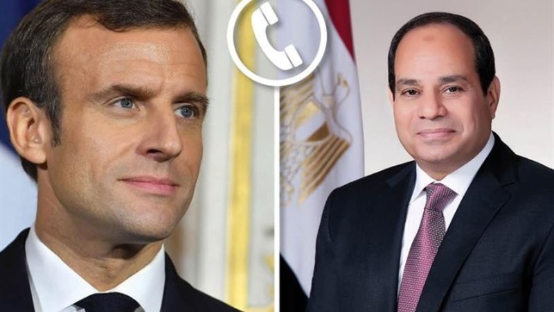 الرئيس السيسي ونظيره الفرنسي ماكرون