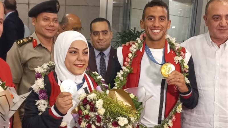 استقبال أحمد الجندي وسارة سمير