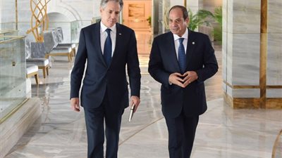 الرئيس السيسي يستعرض مع وزير الخارجية الأمريكية جهود وقف إطلاق النار في غزة