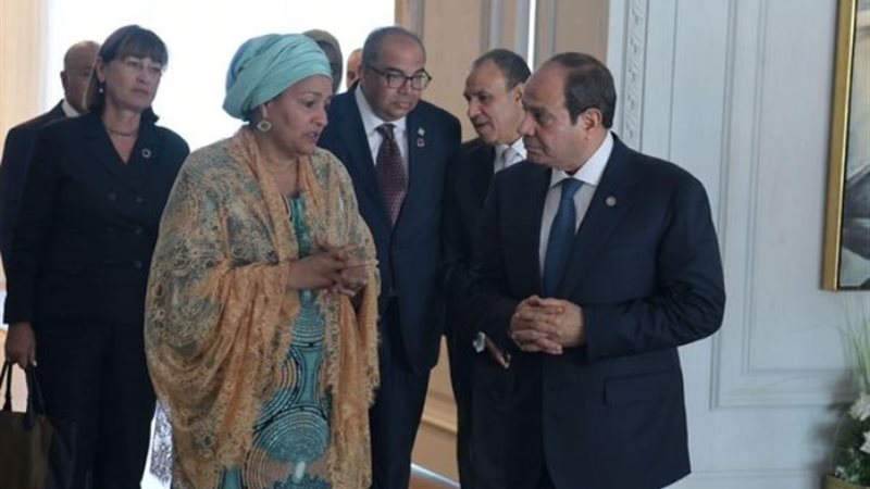 الرئيس السيسي ونائبة سكرتير عام الأمم المتحدة