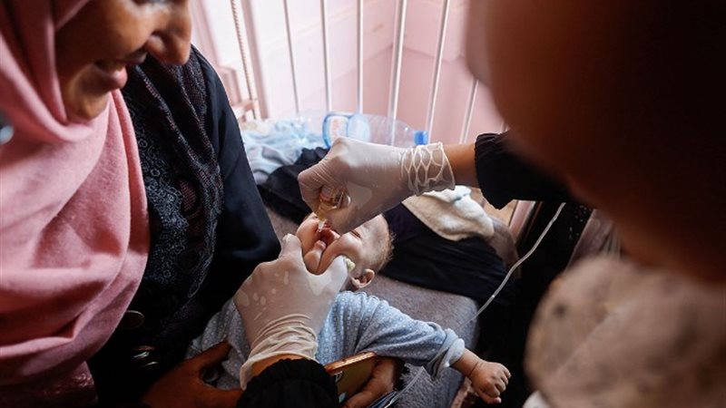 تطعيم شلل الاطفال في غزة