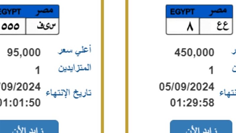 لوحات يجري التزاد عليها