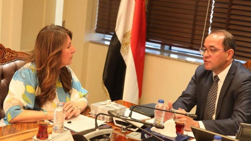 وزير المالية والسفيرة الأمريكية بالقاهرة