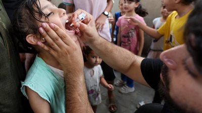 غزة، حملة التطعيم ضد شلل الأطفال تواجه عقبات