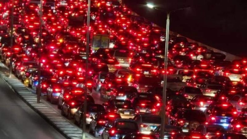 توقف الطريق الدائري بسبب حادث محور حسب الله الكفراوي