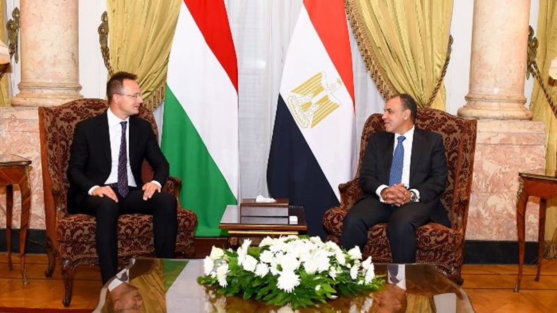وزير الخارجية المصري بدر عبدالعاطي ونظيره المجري بيتر سيارت