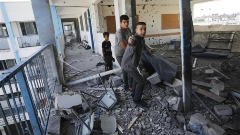 قصف مدرسة تؤوي نازحين غزة ـ أرشيفية