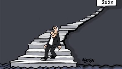 كاريكاتير الجمهور يسلط الضوء على استمرار نتنياهو في السقوط منذ أكتوبر 2023