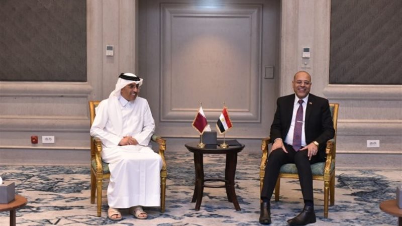 وزير العمل محمد جبران، ونظيره القطري علي بن صميخ المري