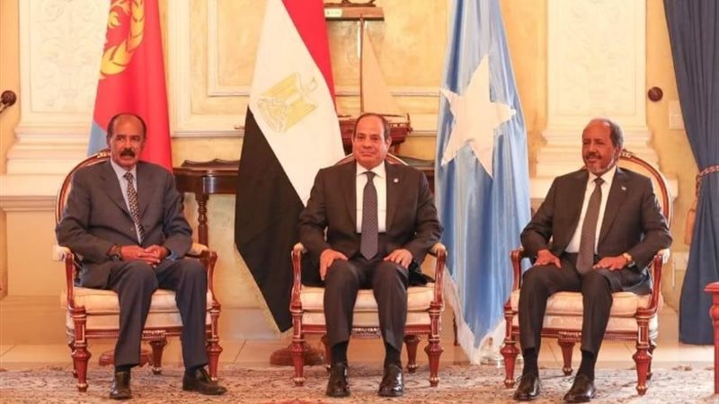 الرئيس السيسي خلال لقاء نظيريه الصومالي والإريتري
