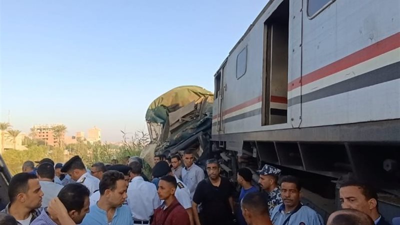 حادث تصادم قطاري بالمنيا