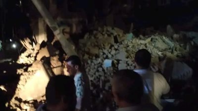 إصابة شخص في انهيار عقار سكني بالإسكندرية