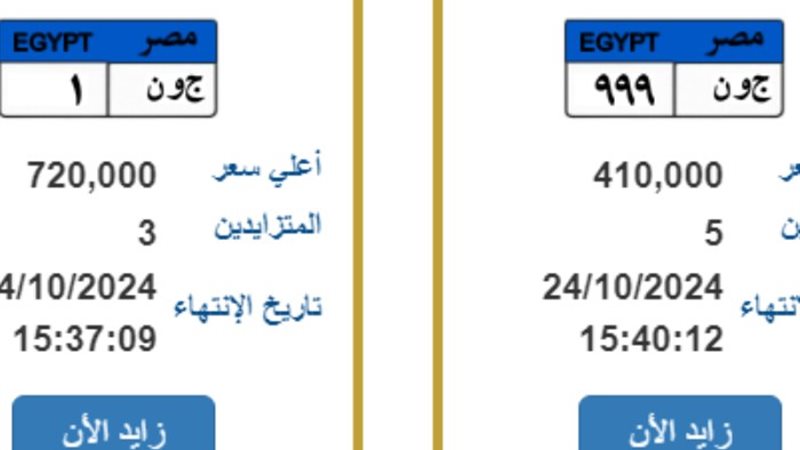لوحات يجري التزايد عليها
