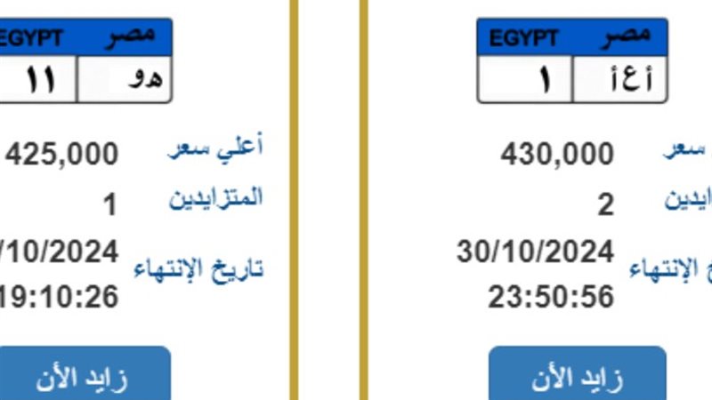 لوحات يجري التزايد عليها