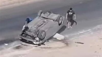 كانوا رايحين يتفسحوا، إصابة 4 أشخاص فى انقلاب سيارة بدمياط الجديدة (صور)