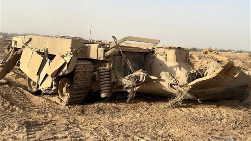 ميركافا دمرتها المقاومة الفلسطينية في قطاع غزة