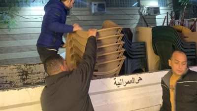 530 مخالفة في حملة إشغالات المحال والمقاهي المسائية بجنوب والعمرانية