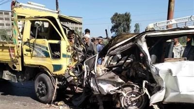 11 مصابا جراء  حادث تصادم في جهينة بسوهاج