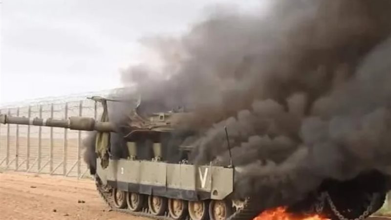 استهداف دبابة إسرائيلية من طراز «ميركافا»