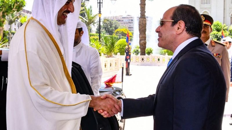 الرئيس عبد الفتاح السيسي وأمير قطر