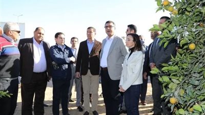 وزيرا الزراعة المصري والأردني يتفقدون إحدى محطات ومزارع تصدير الموالح بالنوبارية