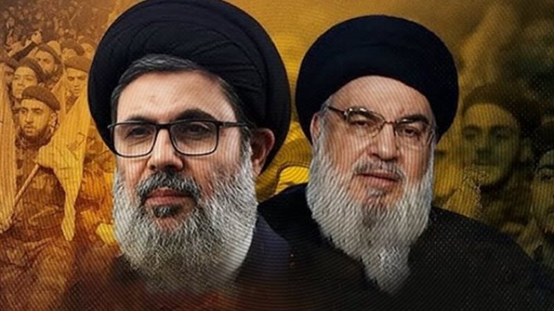 حسن نصر الله الأمين العام السابق لحزب الله ونائبه هاشم صفى 