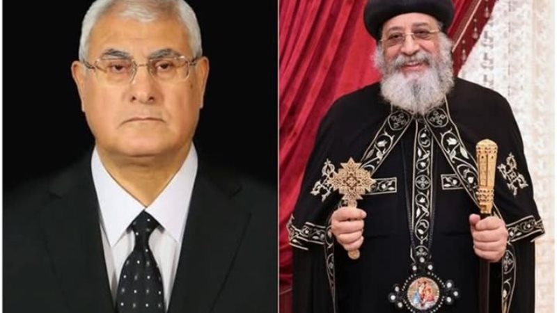 البابا تواضروس الثاني والمستشار عدلى منصور