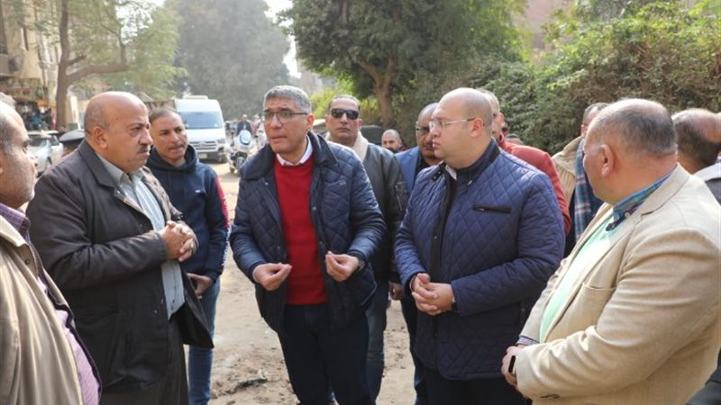 محافظ الجيزة يتابع أعمال الإصلاح الجارية للهبوط الأرضي بأبو