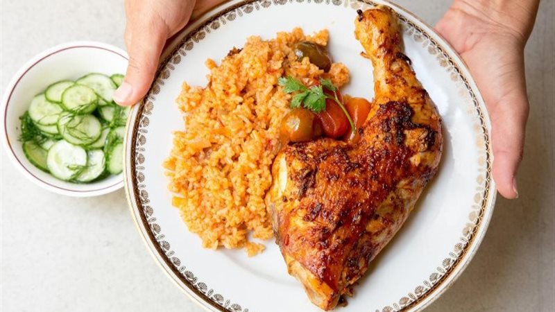 طريقة عمل دجاج بالزعتر والأرز