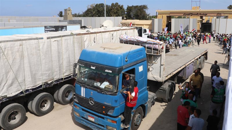 المساعدات عبر معبر رفح