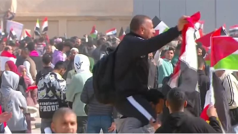 دعم شعبي للموقف المصري والفلسطيني