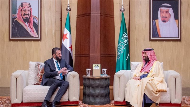 ولي العهد السعودي والرئيس السوري الإنتقالي