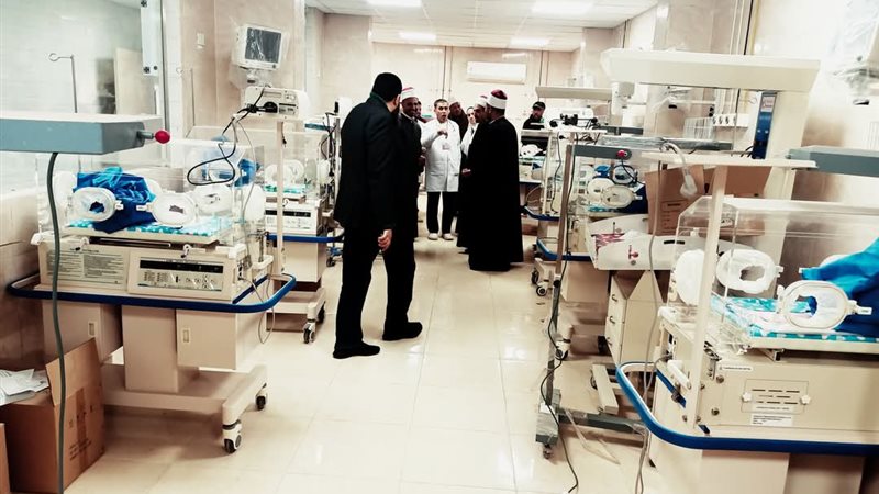 وفد من علماء الأوقاف يزور مستشفى فيديمين المركزي بالفيوم