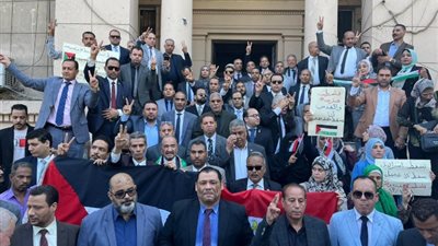 بالصور.. انطلاق وقفه تضامن مع الشعب الفلسطيني بنقابة المحامين
