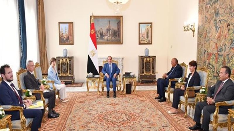 السيسي وزيروة الخارجية الفرنسية الفرنسية