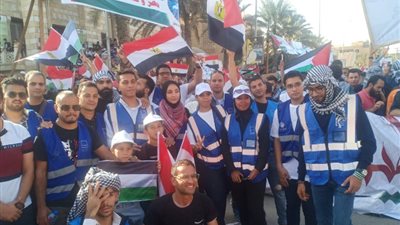 «حياة كريمة» تشارك فى الوقفة التضامنية بميدان الحصري ضد جيش الاحتلال