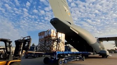 مطار العريش يستقبل طائرة مساعدات بحرينية لإرسالها إلى غزة