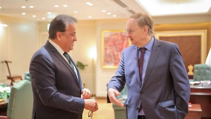 وزير الصحة يستقبل سفير الاتحاد الاوروبي بالحي الحكومي بالعا