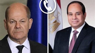 الرئيس السيسي يؤكد للمستشار الألمانى ضرورة حل الدولتين