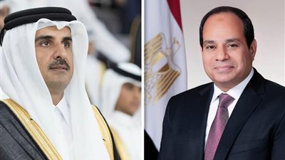 الرئيس السيسي يبحث مع أمير قطر  سبل حماية المدنيين في غزة