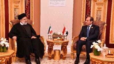 الرئيس السيسي يبحث مع نظيره الإيراني تطورات الوضع في غزة
