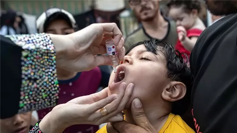 بقاح شلل الأطفال في غزة 