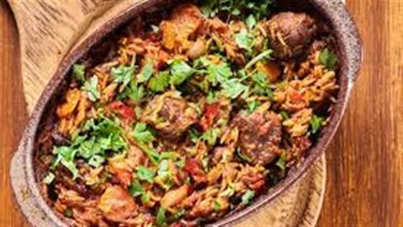 طاجن لسان عصفور باللحمة 