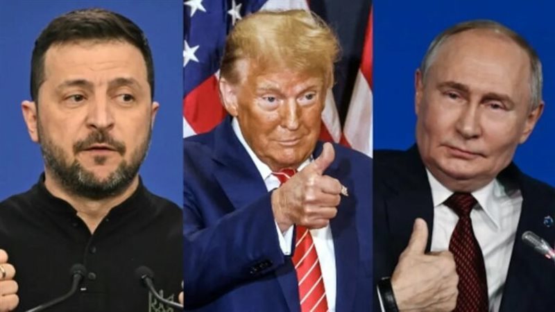الرئيس الأمريكي ونظيره الروسي والأوكراني 