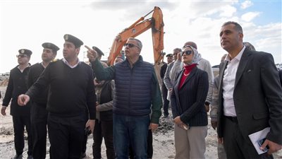 محافظ الإسكندرية يتفقد الأعمال الإنشائية لكوبري محمد نجيب فى سيدي بشر