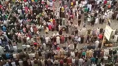 بث مباشر.. آلاف المصلين يؤدون صلاة العيد في ساحة الشامي بالمحلة